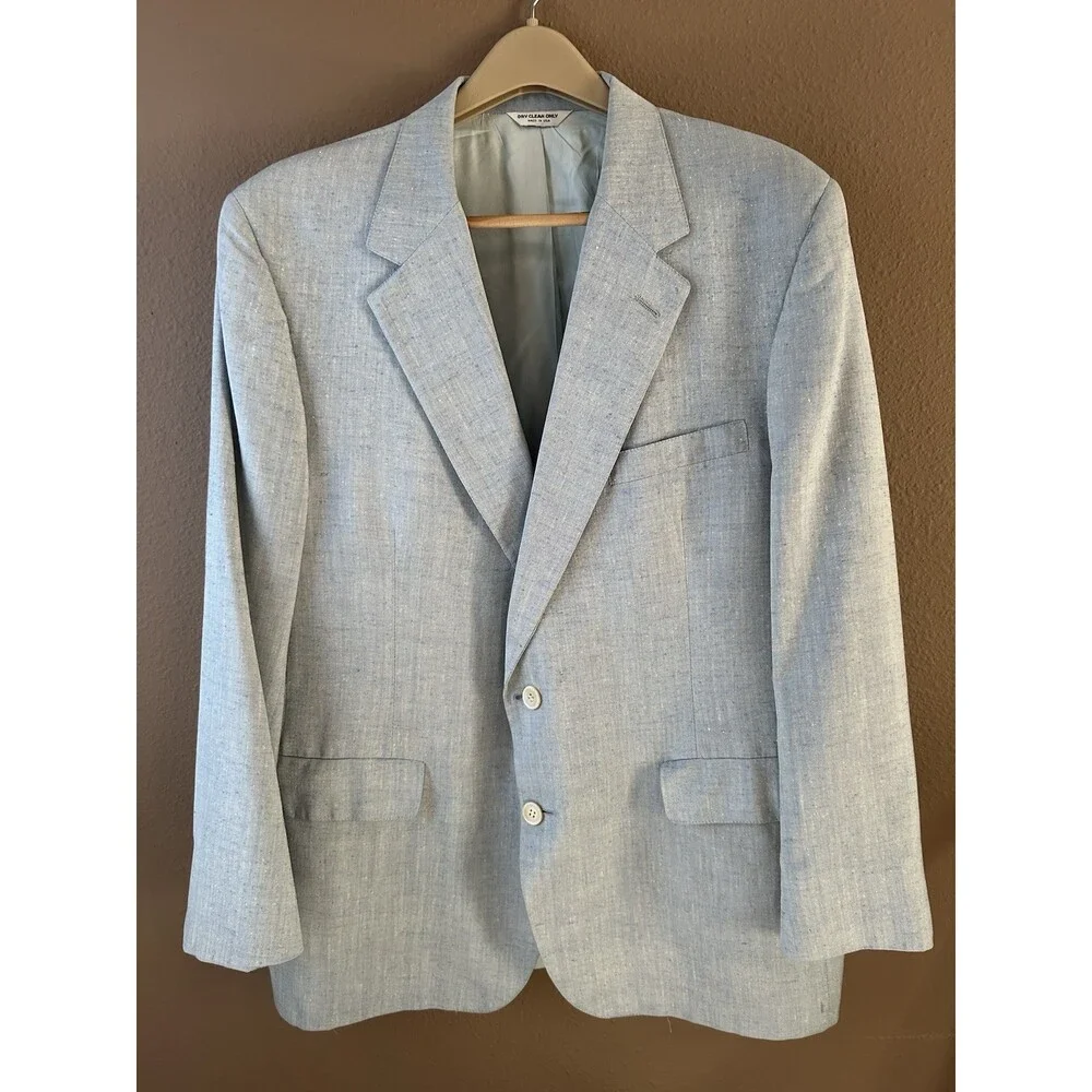 NORM THOMPSON Silk Mens Blazer Sport Coat 46R Very Great Quality & Condition